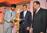 Dhanush, Mr. Tarun Rai (CEO, WWM) & Mr. Rajat Mukarji (CCAO, Idea Cellular) at the innauguration of _61st Idea Filmfare Awards 2013_ Press Conference at Park Hyatt Hotel, Chennai_53a3942b5f8a2.JPG