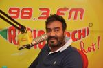 Ajay Devgn at Radio Mirchi Mumbai studio for the promotion of upcoming movie Action Jackson_547ea483340b7.JPG