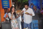Jackky Bhagnani, Lauren Gottlieb at Welcome to Karachi promotions in Karachi Sweets, Bandra on 15th May 2015 (47)_555729610fb72.JPG