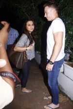 Preity Zinta snapped with cricketer David Miller at Olive, Bandra on 23rd Oct 2015 (12)_562ccadae6e2d.JPG
