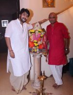 Bappa Lahiri and Raja Mukherjee at the Lahiri House Lakshmi Pooja in Juhu_5806256e422bb.jpg