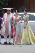 Janhvi Kapoor, Khushi Kapoor, Boney Kapoor at Sonam Kapoor Anand Ahuja's wedding in rockdale bandra on 8th May 2018