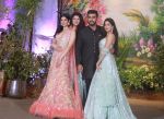 Janhvi Kapoor, Anshula Kapoor, Arjun Kapoor, Khushi Kapoor at Sonam Kapoor and Anand Ahuja's Wedding Reception on 8th May 2018