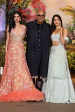 Janhvi Kapoor, Khushi Kapoor, Boney Kapoor at Sonam Kapoor and Anand Ahuja's Wedding Reception on 8th May 2018