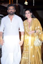 Sunil Shetty, Mana Shetty at Mukesh Ambani's House For Ganesha Chaturthi on 13th Sept 2018