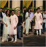 Priyanka  Chopra and Nick Jonas posing for media after finishing their wedding puja at her Versova House on 28th Nov 2018 (19)_5bff91e62e42b.jpeg