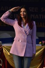 Aishwarya Rai Bachchan saluting at the Annual Sports Meet for the Special Children hosted by Narsee Monjee Educational Trust on 17th Dec 2018