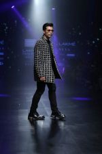 Karan Johar walk the ramp for Shehla Khan at Lakme Fashion Week 2019 on 3rd Feb 2019