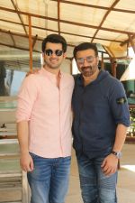 Karan Deol, Sunny Deol at the promotion of film Pal Pal Dil Ke Pass in Sun n Sand on 23rd Aug 2019
