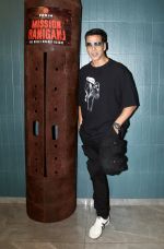 Akshay Kumar posing for Mission Raniganj film promo at Pooja Entertainment Office on 14th Sept 2023