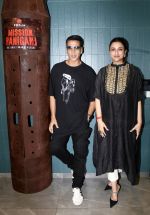 Akshay Kumar, Parineeti Chopra posing for Mission Raniganj film promo at Pooja Entertainment Office on 14th Sept 2023