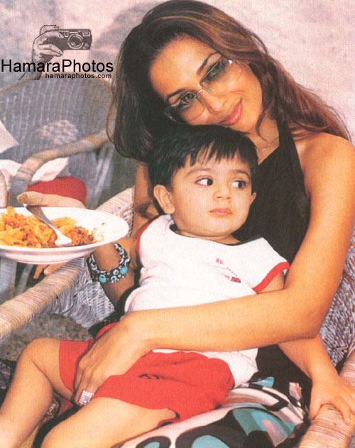 Malika Arora Khan with her baby