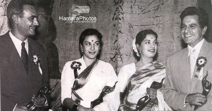 Dilip Kumar with Shyama and Nargis