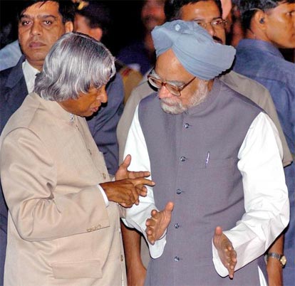 Man Mohan Singh with Abdul Kalam