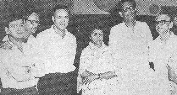 Lata Mangeshkar with Mukesh, Hemant Kumar, Bappi Lahari