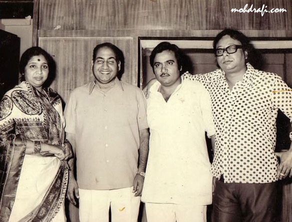 Mohd Rafi with Asha Bhonsle and R.D.Burman