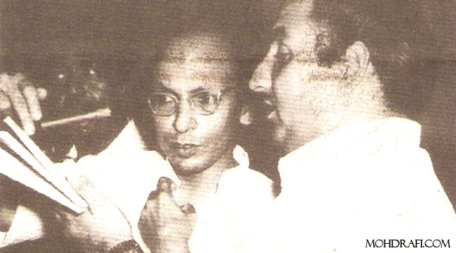 Mohd Rafi with Jaidev at the recording of Hum Dono