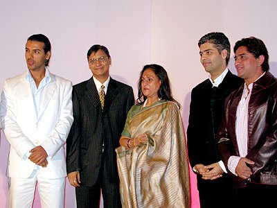 At the promos - John Abraham, Jaya Bachchan, Karan Johar & Anand Raj Anand