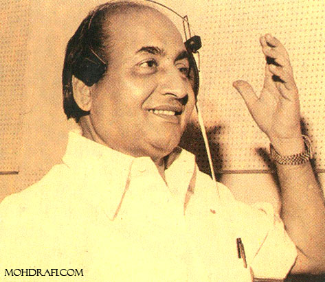 Mohd Rafi during a recording session