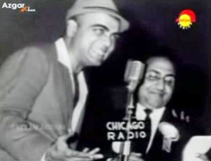 Mohd Rafi with Mehmood in stage show