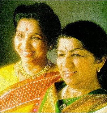 Lata Mangeshkar with Asha Bhosle