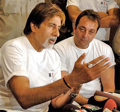 Amitabh Bachchan with Sanjay Dutt