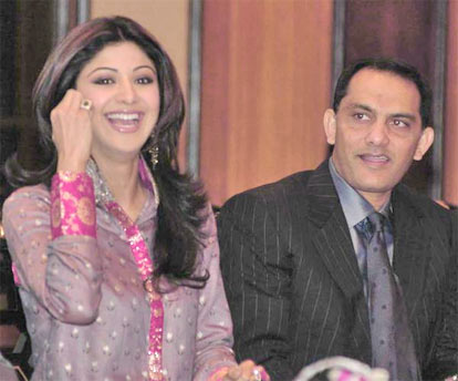 Mohd. Azharuddin and Bollywood actress Shilpa Shetty