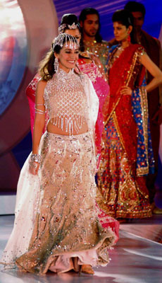 Perizaad Zorabian walks the ramp at the launch of 'Wedding Collection '05'