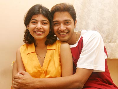 Shreyas Talpade with wife Deepti