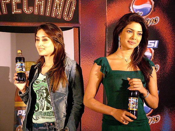 Kareena Kapoor & Priyanka Chopra at the launch of Pepsi Cafe Chino