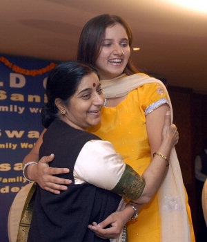 Sania Mirza with Sushma Swaraj