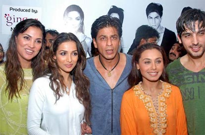 Shahrukh Khan, Rani Mukherjee, Lara Dutta, Malaika Arora and Zayed Khan