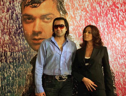 Bobby Deol and Bipasha Basu at a press meet to promote their film 'Barsaat'
