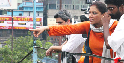 The Namesake film director Mira Nair during shooting
