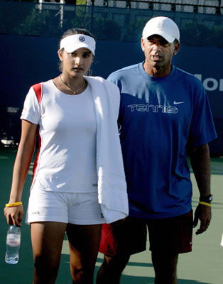 Sania Mirza and her coach John Farrington