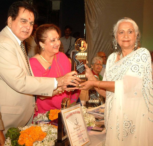 Dilip Kumar gets Phalke Ratna award: Dilip Kumar, Saira Bano and Bina Rai