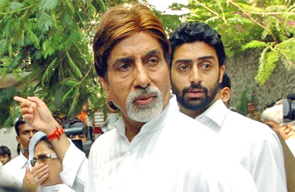 Amitabh Bachchan along with his son Abhishek