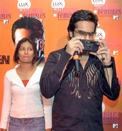 Fardeen Khan takes a snap during the 'Get Fresh With Fardeen Contest'