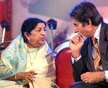 Lata Mangeshkar and Bollywood icon Amitabh Bachchan