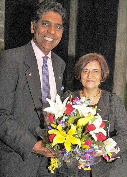 Vijay Amritraj with Shalini Dewan