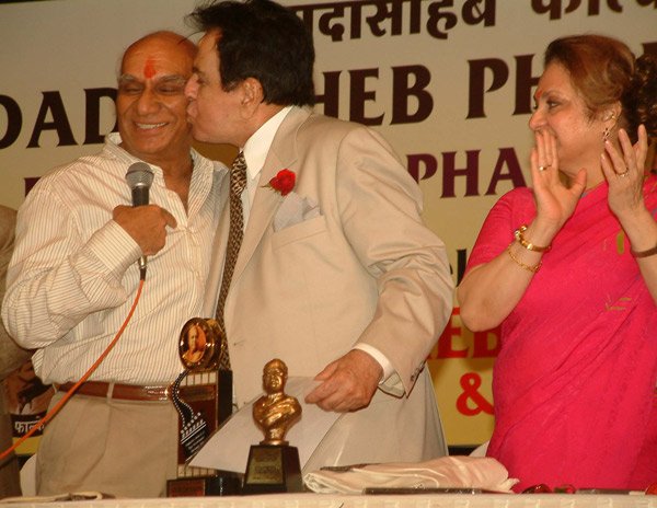 Dilip Kumar gets Phalke Ratna award: Dilip Kumar, Saira Bano and Yash Chopra