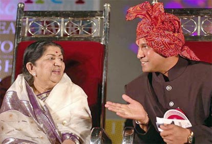 Sachin Tendulkar and singer Lata Mangeshkar