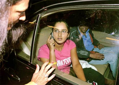 Sania Mirza after her arrival in India from the US Open.
