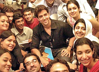 Hrithik with students