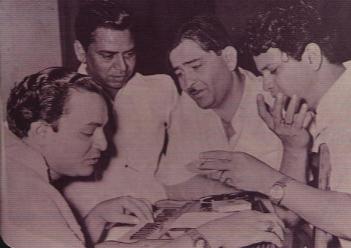Jaikishan with mukesh and raj kapoor