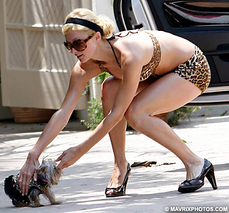 Paris Hilton Modeling Bikini in Her Driveway for the Paparazzi-3