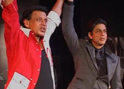 Mithunda with Shahrukh Khan on the music lauch of My Name is Anthony Gonsalves