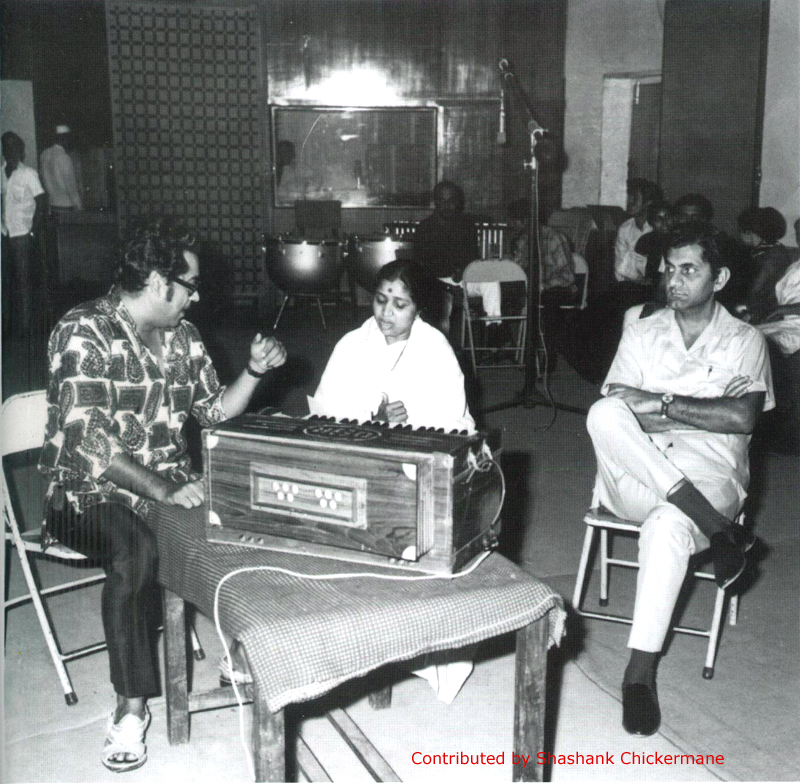 Asha, Anand Bakshi and Kishore Kumar (Contributed Shashank Chickermane)