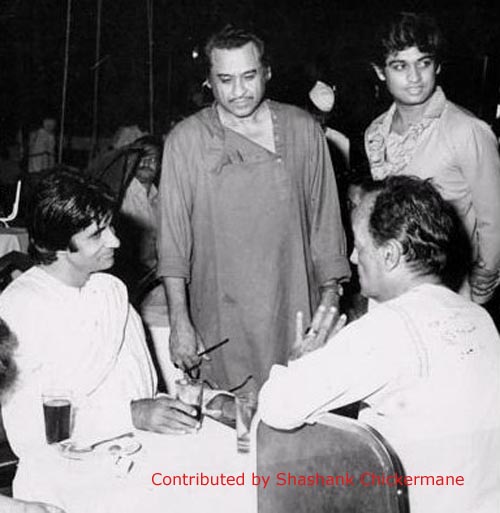 Amitabh Bachchan, Iftekar, Amit Kumar and Kishore (contributed by Shashank Chickermane)
