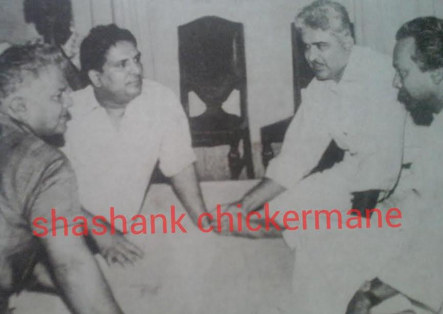 C Ramchandra discussing with Shankar, Naushad & Vasant Desai
